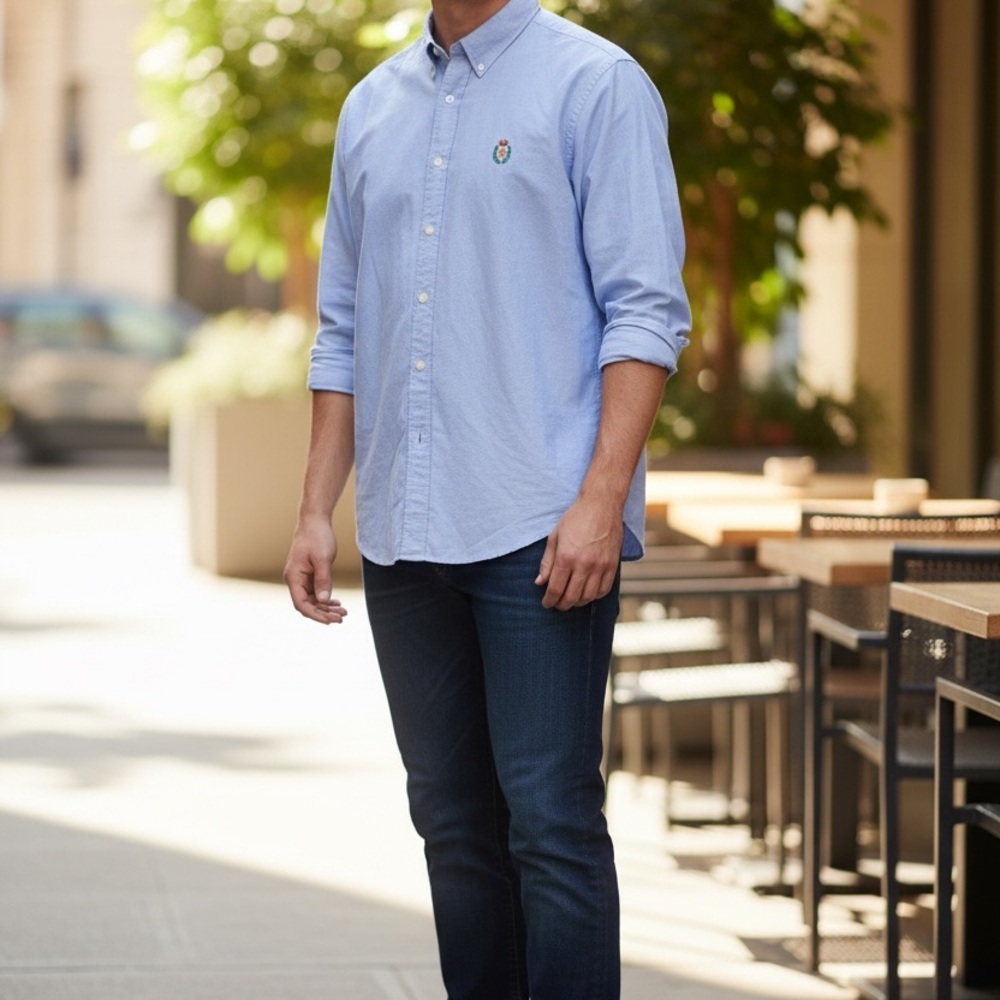 Ralph Lauren Sky Blue Casual Button-Down Shirt